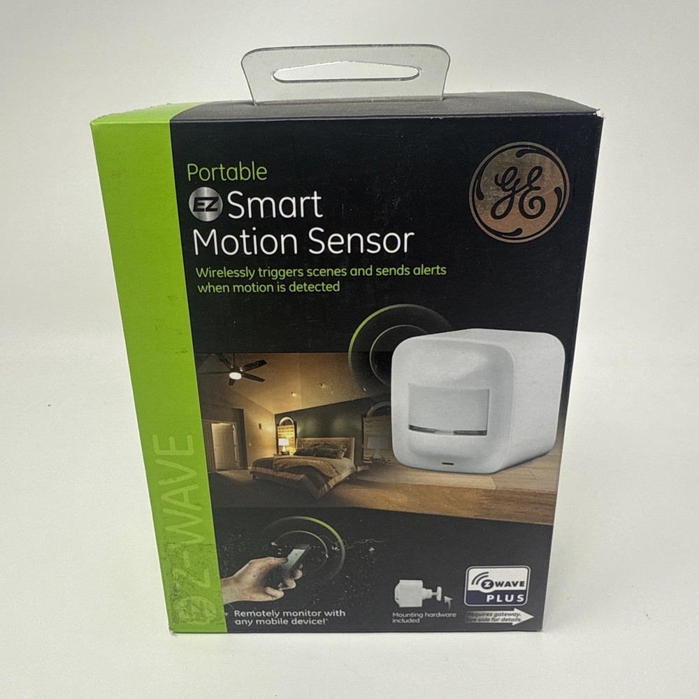 GE Portable Wire-Free EZSmart Motion Sensor Z Wave Plus Monitor W/mobile